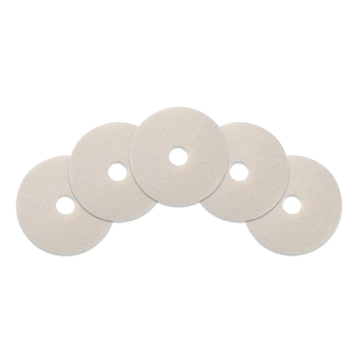 13" White Floor Buffing & Polishing Pads - Case of 5