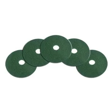 14" Green Heavy Duty Rotary Floor Scrubbing Pads - Case of 5