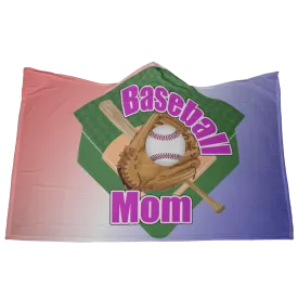 Baseball Mom Hooded Blanket, Purple