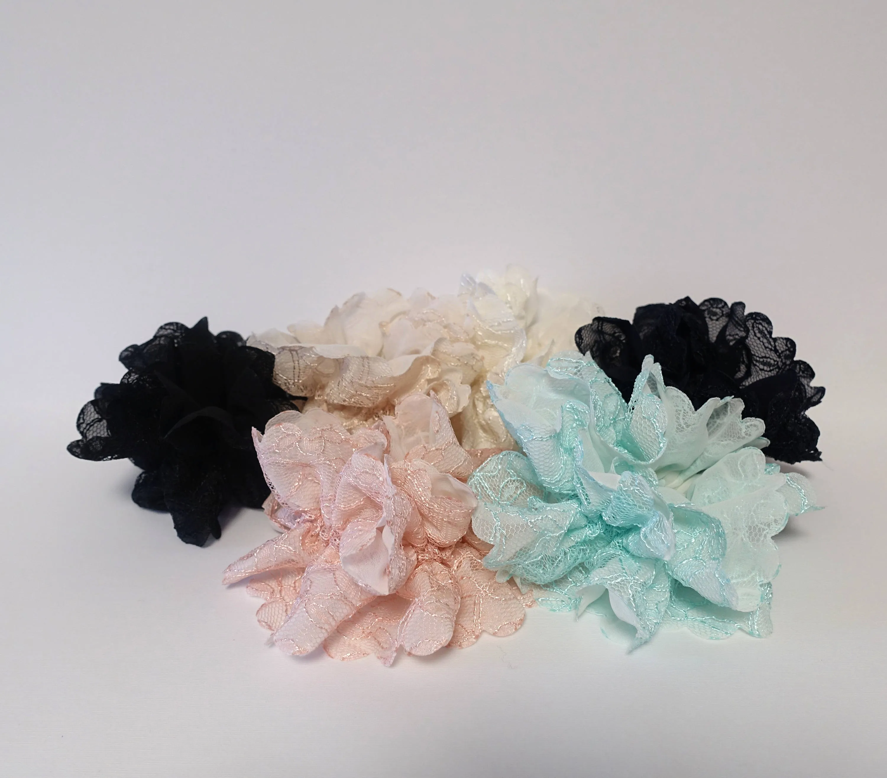 Chiffon Floral scrunchy Lace Combined Women scrunchie Hair Elastics petal Scrunchies