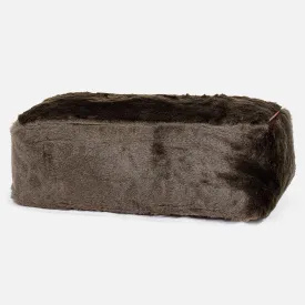 CloudSac 100 Memory Foam Footstool - Faux Fur Sheepskin Brown