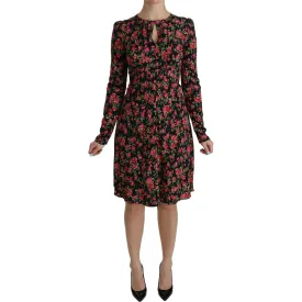 Dolce & Gabbana Floral A-Line Viscose Knee Length Dress