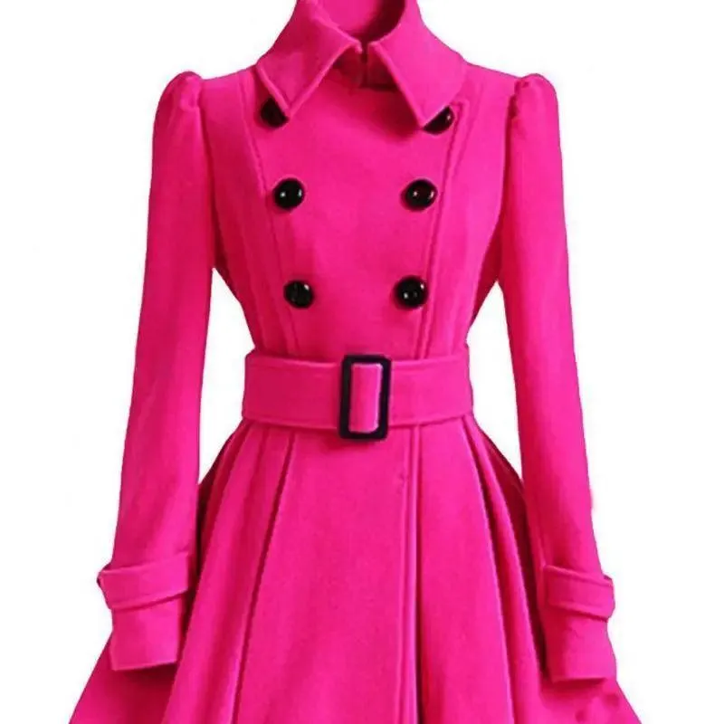 Fashion Slim Long Women's Woolen Coat