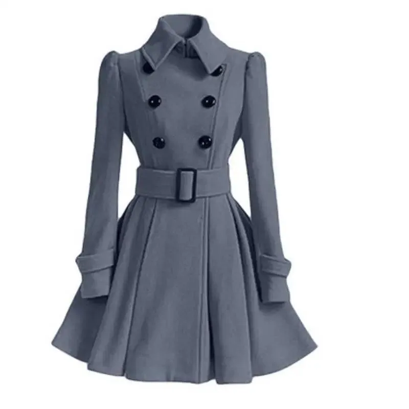 Fashion Slim Long Women's Woolen Coat