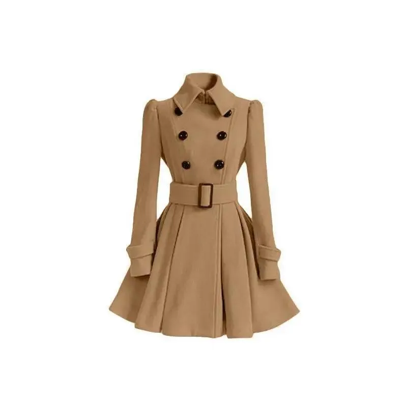 Fashion Slim Long Women's Woolen Coat