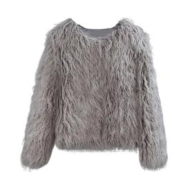 Fuzzy Faux Fur Short Coat - Final Sale