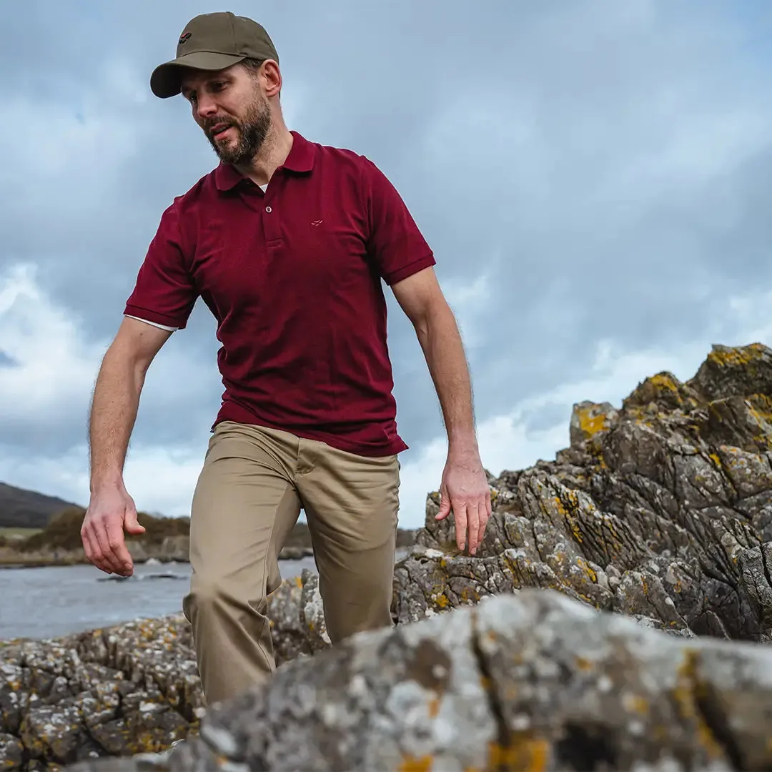 Largs Pique Polo Shirt Bordeaux by Hoggs of Fife