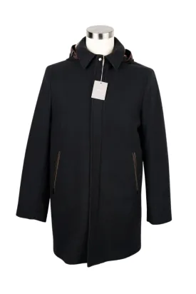 Long Hooded Wool Dress Coat