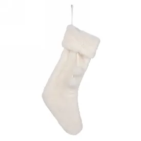 Off White Faux Fur Christmas Stocking