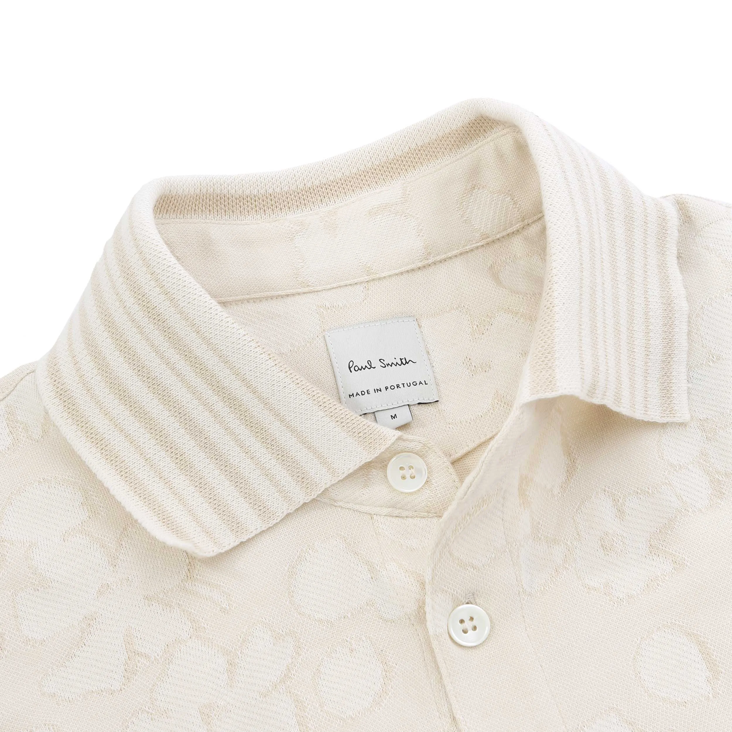 Paul Smith Floral Jacquard Polo Shirt in Cream