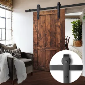 Powder Coat Steel Sliding Barn Door Hardware Set 1.83m Cefito