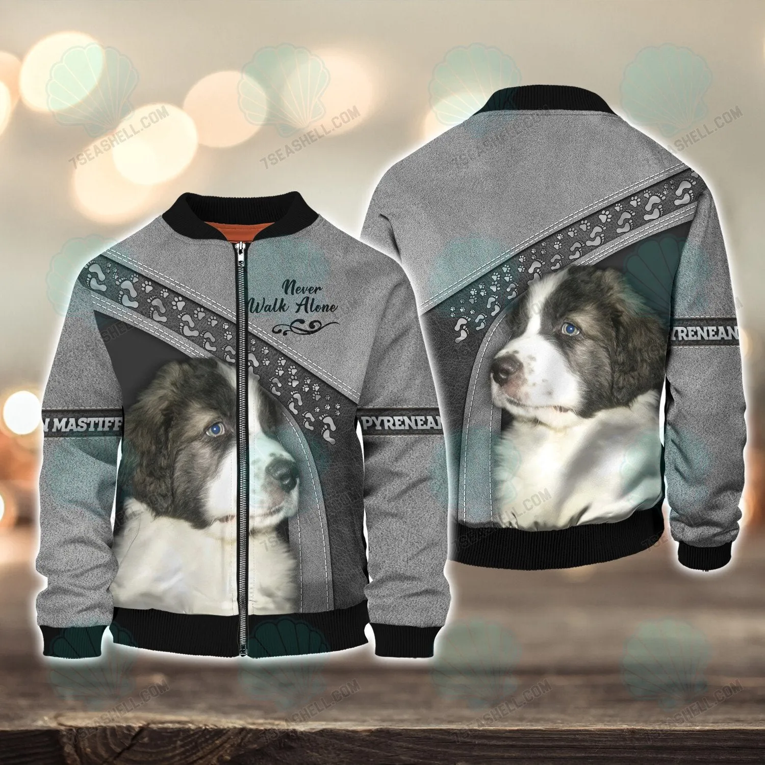 Pyrenean Mastiff Love Never Walk Alone 3D Full Print Shirts, Christmas Dog Memorial Gifts for loss of Dog