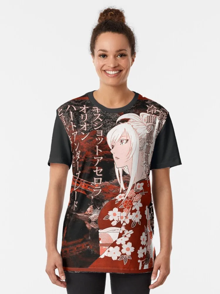 "Kiss-Shot" Yukata Graphic T-Shirt for Anime Fans