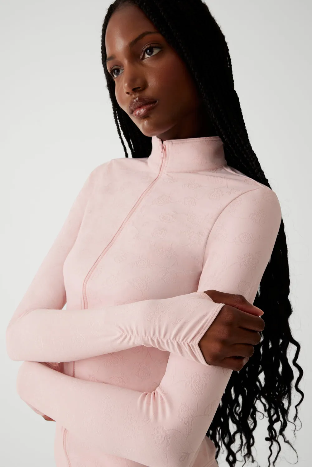 Renee Zip Up Jacket - Pink Petals