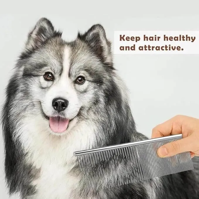 Stainless Steel Dematting Comb for Dogs & Cats - Professional Undercoat Grooming Tool (Multiple Sizes)