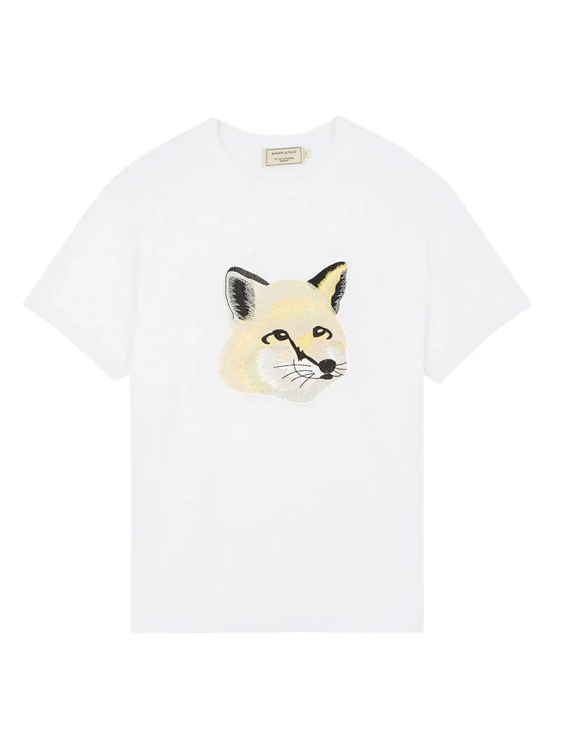 TEE-SHIRT PASTEL FOX HEAD EMBROIDERY