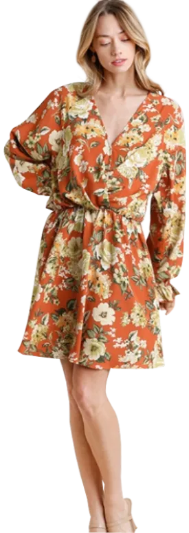 Umgee Long Sleeve Floral Dress