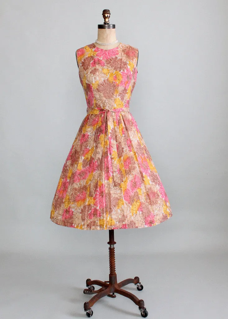 Vintage Early 1960s Sunrise in the Garden Day Dress