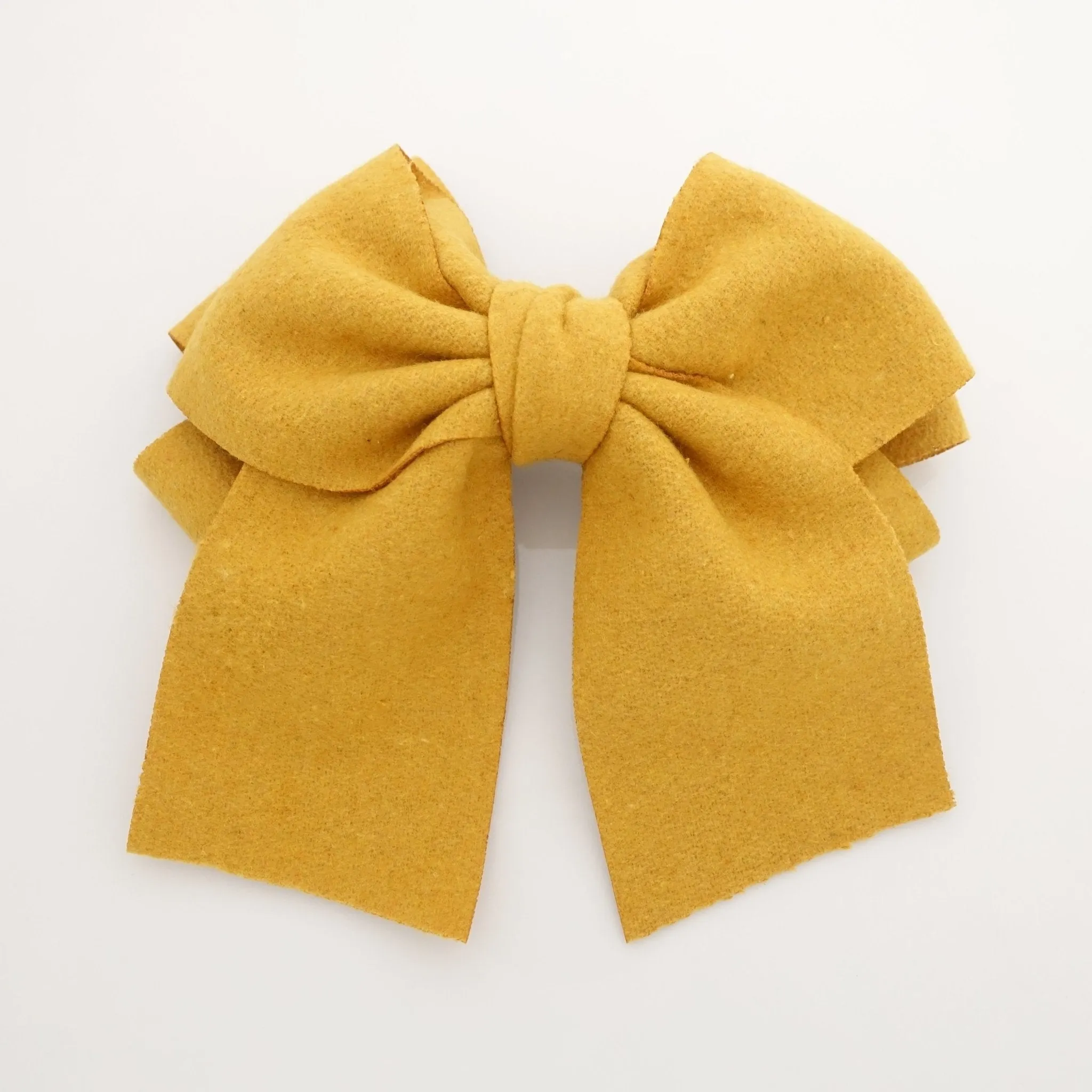 woolen layered bow V style tail hair bow french barrette for women